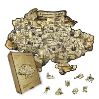 Пазл дерев'яний Україна Старовинна, А4, Дерев'яна коробка 100 елементів