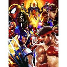 Дерев'яний фігурний пазл Marvel vs Capcom 2, А2, Картонна коробка 300+ елементів