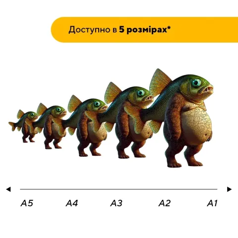 Дерев'яний фігурний пазл Тріппі Троппі, А2, Картонна коробка 300+ елементів