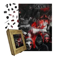 Дерев'яний фігурний пазл Диявольська Ніч, А2, Дерев'яна коробка 300+ елементів