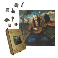 Дерев'яний фігурний пазл Козак Мамай, А3, Картонна коробка 200 елементів