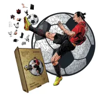 Дерев'яний фігурний пазл Златан Ібрагімович, А2, Дерев'яна коробка 300+ елементів