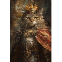 Дерев'яний фігурний пазл Король кіт (ver 1), А1, Дерев'яна коробка 500+ елементів