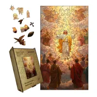 Дерев'яний фігурний пазл Воскресіння Христове, А2, Дерев'яна коробка 300+ елементів