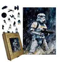 Дерев'яний фігурний пазл Штурмовик, А3, Картонна коробка 200 елементів