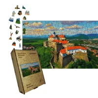 Дерев'яний фігурний пазл Замок Паланок, А2, Дерев'яна коробка 300+ елементів