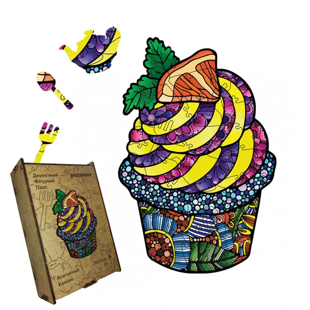 Пазл дерев'яний Апетитний Кексик, А3, Картонна коробка 200 елементів