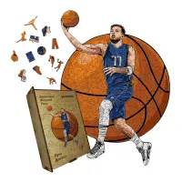 Дерев'яний фігурний пазл Лука Дончіч, А4, Дерев'яна коробка 100 елементів