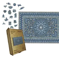 Дерев'яний фігурний пазл Лазуровий Килим, А1, Картонна коробка 500+ елементів