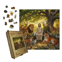 Дерев'яний фігурний пазл Ліс Просвіти, А2, Картонна коробка 300+ елементів