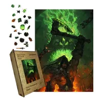 Дерев'яний фігурний пазл Грім Орк, А4, Дерев'яна коробка 100 елементів