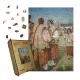 Дерев'яний фігурний пазл Гуцули, А1, Картонна коробка 500+ елементів