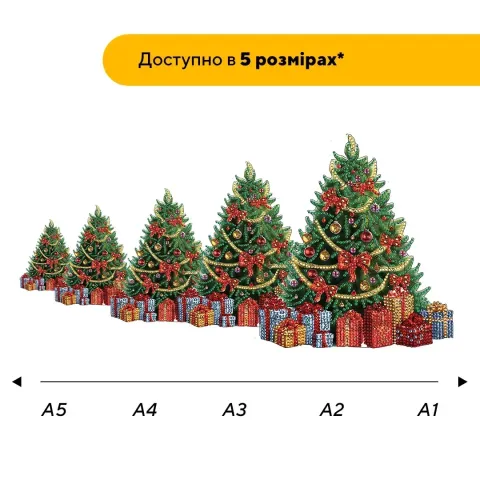 Пазл дерев'яний Святкова Ялинка, А4, 100 елементів, Дерев’яна коробка