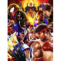 Дерев'яний класичний пазл Marvel vs Capcom 2, А1, Картонна коробка 500+ елементів