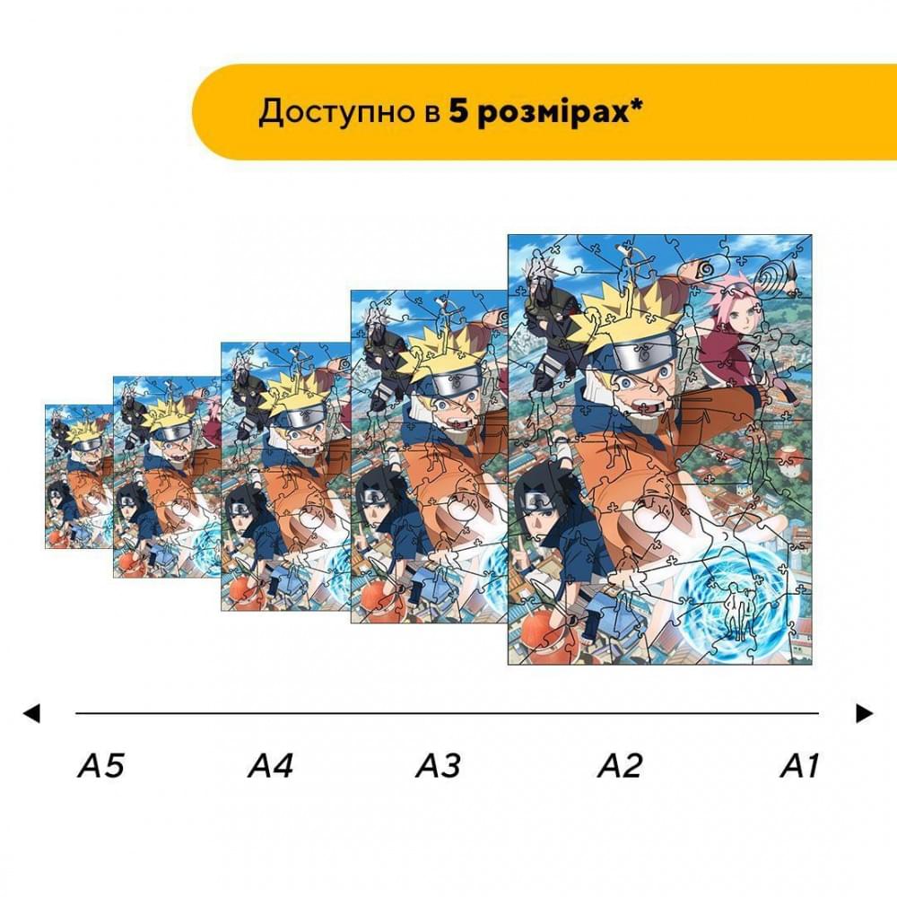 Пазл дерев'яний Наруто, А4, 100 елементів, Дерев’яна коробка