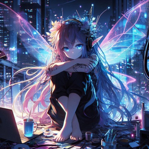 Дерев'яний фігурний пазл Дівчина фея ельф (ver 1), А2, Картонна коробка 300+ елементів