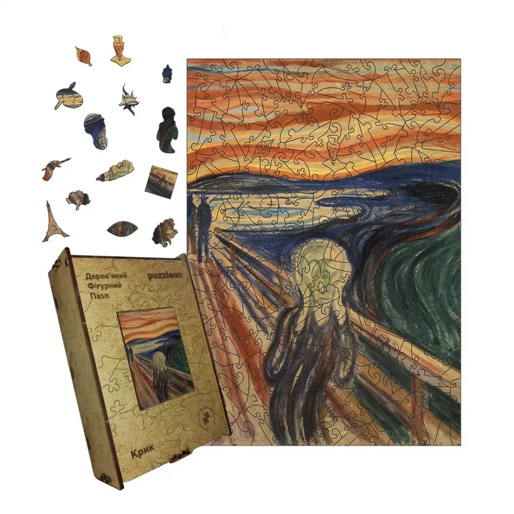 Дерев'яний фігурний пазл Крик, А2, Картонна коробка 300+ елементів