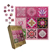 Дерев'яний фігурний пазл Плитка Мрійлива, А5, Дерев'яна коробка 35 елементів