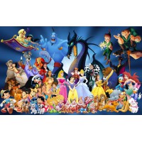 Дерев'яний фігурний пазл Казкові персонажі, А2, Картонна коробка 300+ елементів