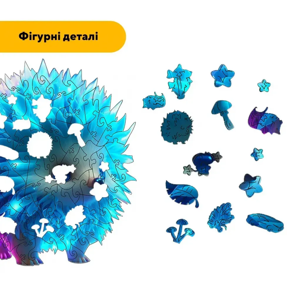 Пазл дерев'яний Їжачок Світлячок, А4, 100 елементів, Картонна коробка