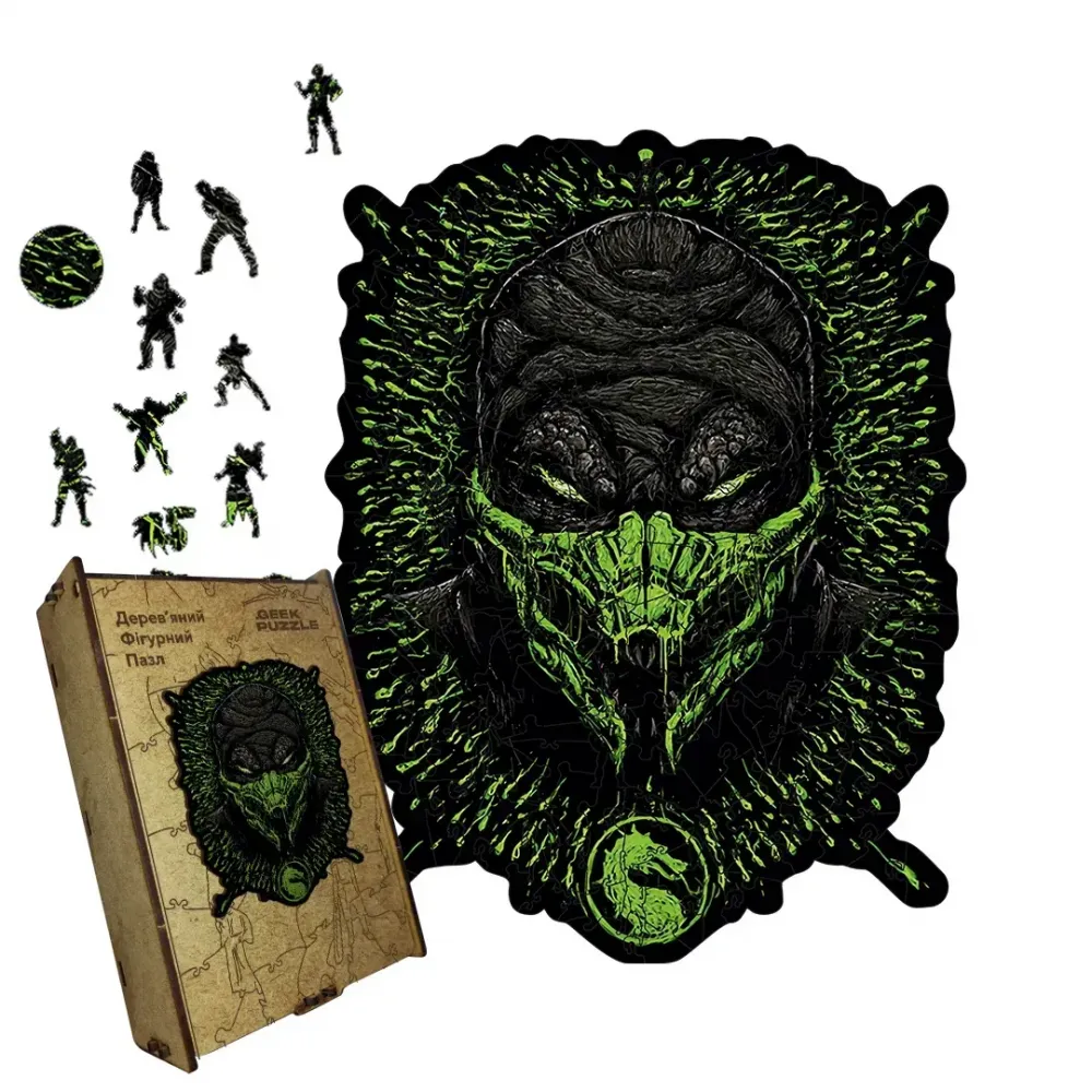Дерев'яний фігурний пазл МК Рептилія, А2, Картонна коробка 300+ елементів