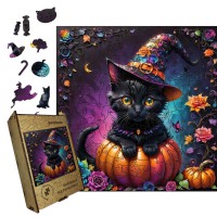 Пазл дерев'яний Чарівник на Гарбузику, А4, 100 елементів, Картонна коробка