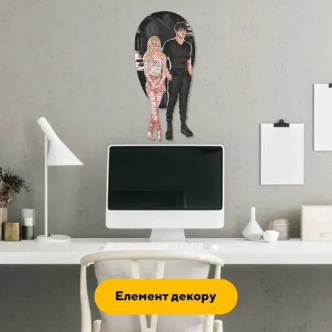 Дерев'яний фігурний пазл Деймон та Вінтер, А5, Дерев'яна коробка 35 елементів