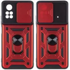 Ударостійкий чохол Camshield Serge Ring для Xiaomi Poco X4 Pro 5G Червоний