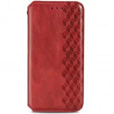 Шкіряний чохол-книжка GETMAN Cubic (PU) для Samsung Galaxy A10s Червоний
