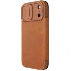 Шкіряний чохол-книжка Nillkin Qin Pro Camshield для Apple iPhone 17 Pro (6.3") Brown Шкіряний чохол-книжка Nillkin Qin Pro Camshield для Apple iPhone 17 Pro (6.3") Brown