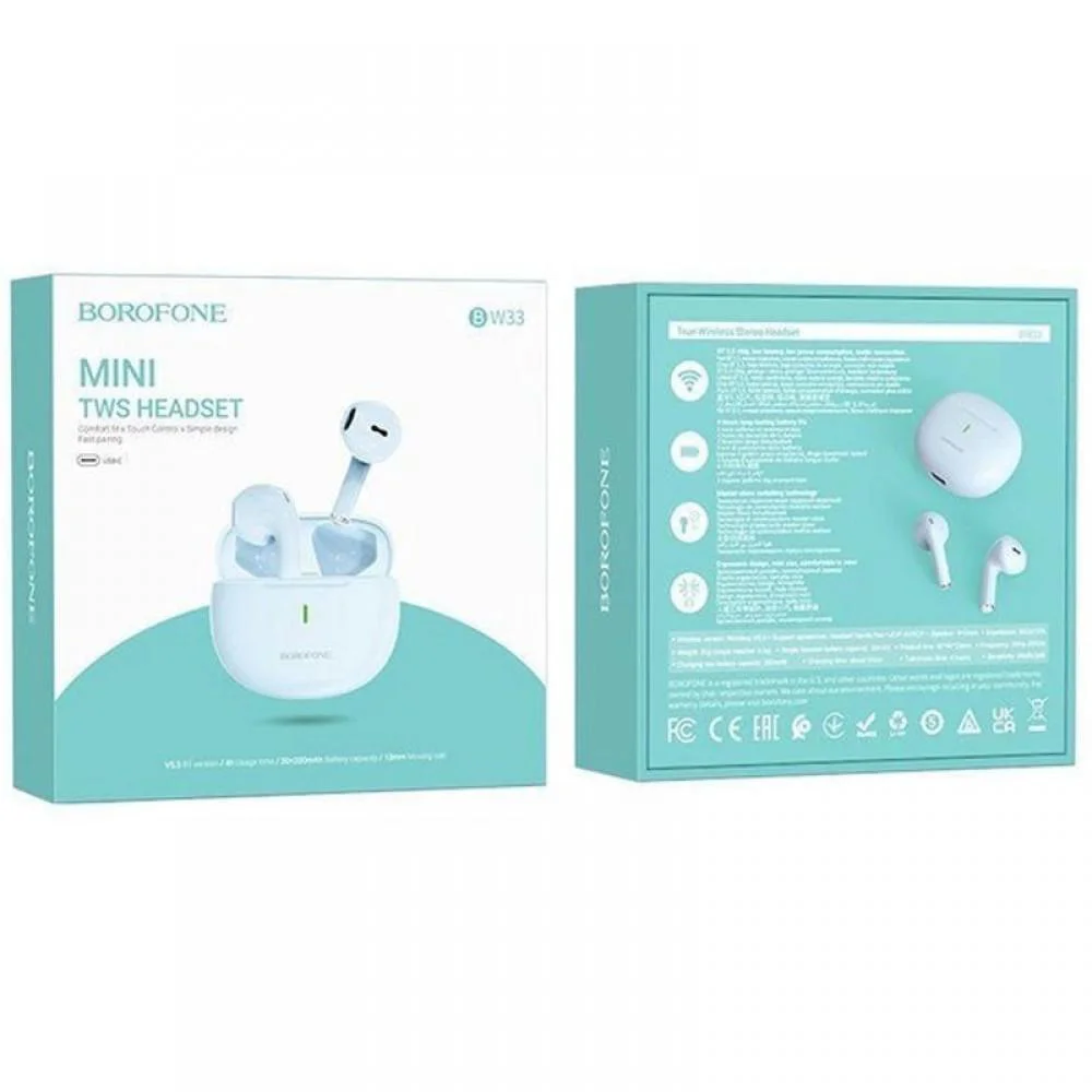 Бездротові TWS навушники BOROFONE BW33 Sierra Blue