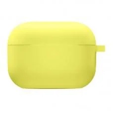 Силіконовий футляр з мікрофіброю для навушників Airpods Pro 2 / Pro Жовтий / Bright Yellow