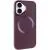 TPU чохол Bonbon Metal Style with MagSafe для Apple iPhone 16 Plus (6.7") Бордовий / Plum