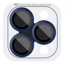 Захисне скло Metal Classic на камеру (у упак.) для Apple iPhone 15 Pro (6.1") / 15 Pro Max (6.7") Синій / Dark Blue
