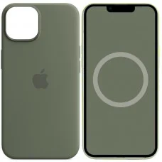 Чохол Silicone case (AAA) with Magsafe and Animation для Apple iPhone 14 (6.1") Зелений / Olive