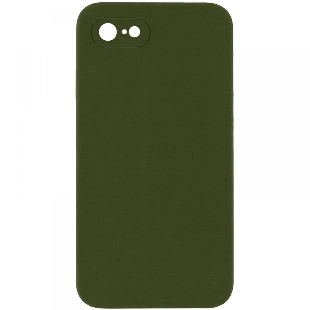 Чохол Silicone Case Square Full Camera Protective (AA) NOLOGO для Apple iPhone 6/6s (4.7") Зелений / Dark Olive