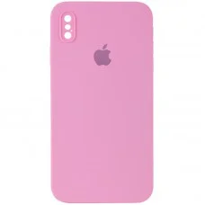 Чохол Silicone Case Square Full Camera Protective (AA) для Apple iPhone XS Max (6.5") Рожевий / Light pink