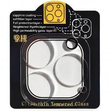Захисне скло на камеру Full Block (тех.пак) для Apple iPhone 12 Pro (6.1") Прозорий