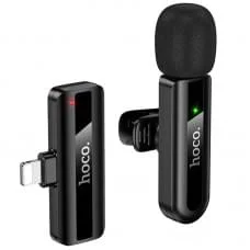Петличний бездротовий мікрофон Hoco L20 Fair Lightning Black