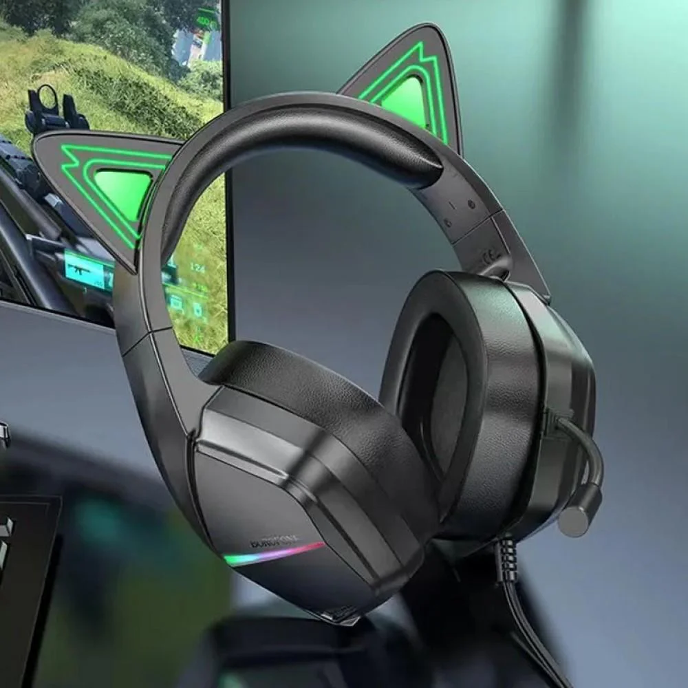 Накладні навушники Borofone BO106 Cute cat (USB+3.5mm/2m) Elf Cat