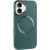 TPU чохол Bonbon Metal Style with MagSafe для Apple iPhone 16 Plus (6.7") Зелений / Pine green