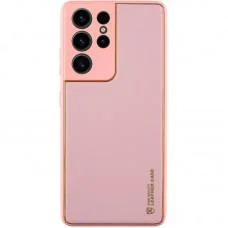 Шкіряний чохол Xshield для Samsung Galaxy S21 Ultra Рожевий / Pink