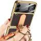 Шкіряний чохол GKK with ring and strap для Samsung Galaxy Z Flip4 Brown Шкіряний чохол GKK with ring and strap для Samsung Galaxy Z Flip4 Brown