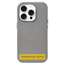 Шкіряний чохол Leather Case Metal Buttons для Samsung Galaxy S24+ / S25+ Titanium Gray
