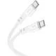 Дата кабель Hoco X97 Crystal color Type-C to Type-C 60W (1m) White