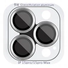 Захисне скло Metal Classic на камеру (у упак.) для Apple iPhone 15 Pro (6.1") / 15 Pro Max (6.7") Срібний / Silver