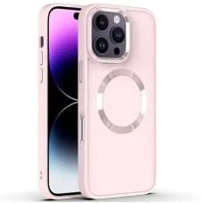 TPU чохол Bonbon Metal Style with MagSafe для Apple iPhone 16 Pro Max (6.9") Рожевий / Light Pink