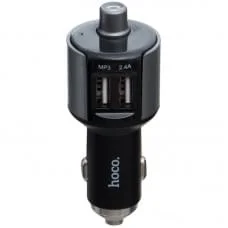 АЗП FM модулятор Hoco E19 (2USB 2.4А) Чорний / Сірий