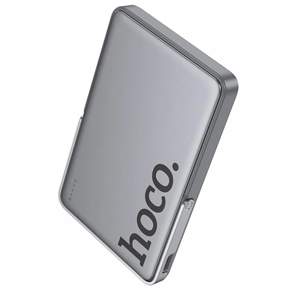Портативний ЗП Power Bank Hoco Q36 Sunlight magnetic suction+holder PD20W з БЗП 5000 mAh Metal grey