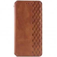 Шкіряний чохол-книжка GETMAN Cubic (PU) для Samsung Galaxy S24+ Коричневий